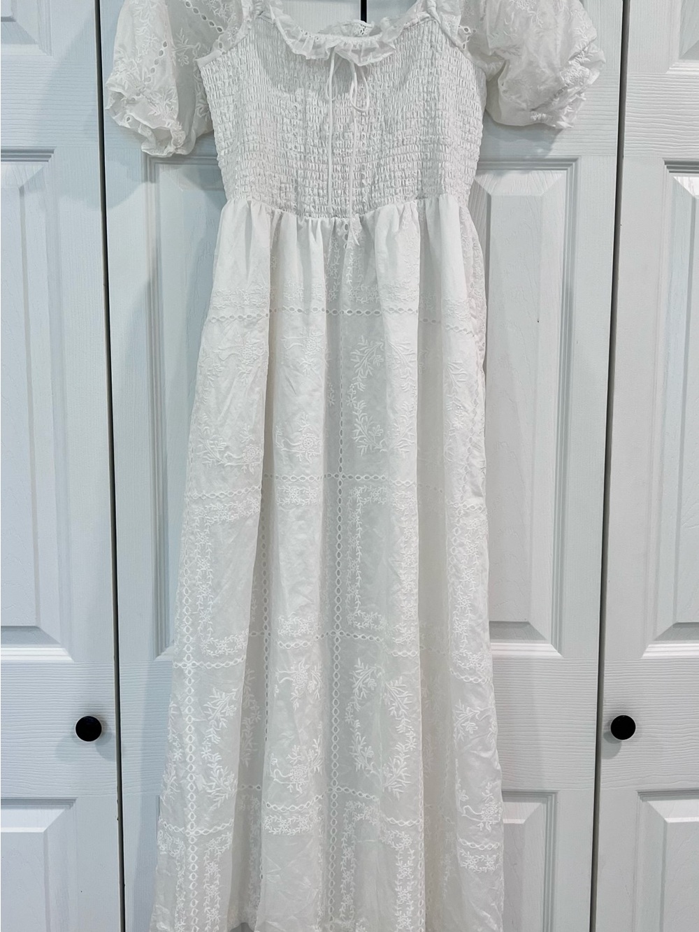 Caroline Constas White Patchwork Organza Dress - Picture 4 of 7